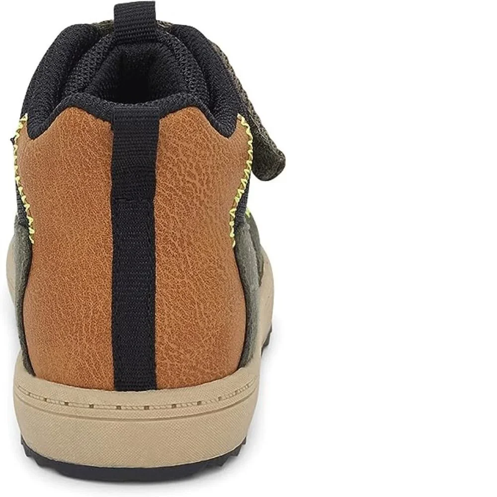 OshKosh B'gosh Boots 8T Toddler Boys Hiking Camino Slip-on High Top Black Olive